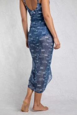 Kiera Recycled Polyester Sarong Scarf Ensign Blue 10 Kiera Recycled Polyester Sarong Scarf Ensign Blue -WeirdFish Clothing Shop 123970