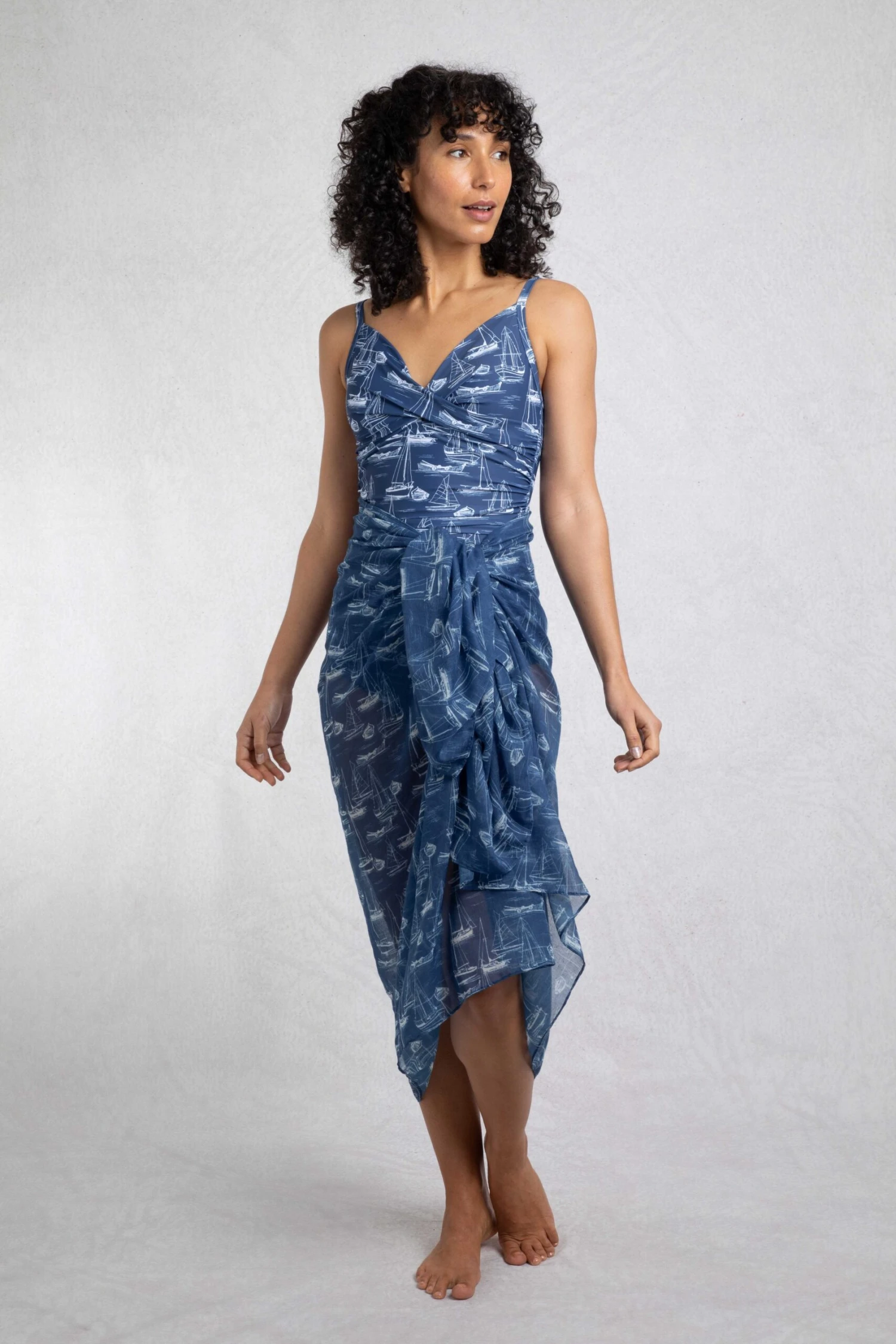 Kiera Recycled Polyester Sarong Scarf Ensign Blue 5 Kiera Recycled Polyester Sarong Scarf Ensign Blue - Image 5