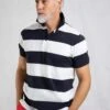 Ronald Organic Cotton Striped Polo Shirt Navy