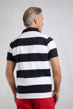 Ronald Organic Cotton Striped Polo Shirt Navy -WeirdFish Clothing Shop 123996