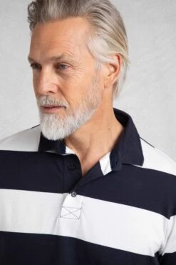 Ronald Organic Cotton Striped Polo Shirt Navy -WeirdFish Clothing Shop 123998