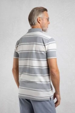 Henry Striped Pique Polo Shirt Limestone 9 Henry Striped Pique Polo Shirt Limestone -WeirdFish Clothing Shop 124187