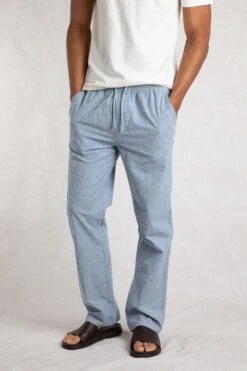 Danny Lightweight Summer Denim Trousers Denim -WeirdFish Clothing Shop 124711