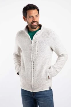 Transom Full Zip Macaroni Sweatshirt Ecru