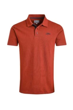 Miles Pique Polo Shirt Burnt Henna -WeirdFish Clothing Shop 125307