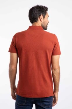 Miles Pique Polo Shirt Burnt Henna -WeirdFish Clothing Shop 125308