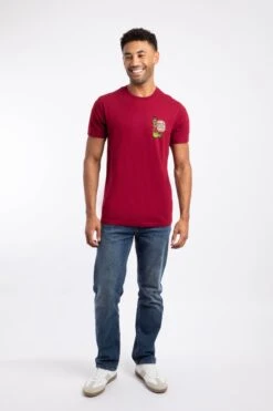 Beer Offisher Back Print Artist T-Shirt Garnet 9 Beer Offisher Back Print Artist T-Shirt Garnet -WeirdFish Clothing Shop 125381