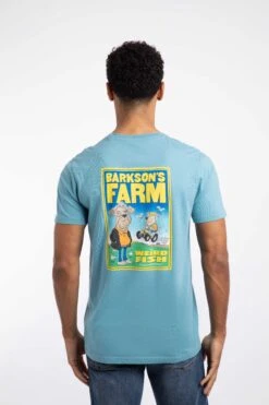 Barkson's Farm Back Print Artist T-Shirt Smoked Blue