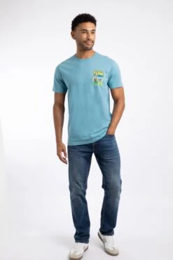 Barkson's Farm Back Print Artist T-Shirt Smoked Blue -WeirdFish Clothing Shop 125440