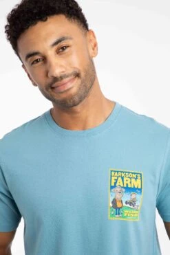 Barkson's Farm Back Print Artist T-Shirt Smoked Blue -WeirdFish Clothing Shop 125441
