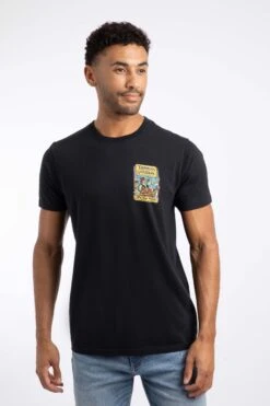 Parrots Of The Caribbean Back Print Artist T-Shirt Black -WeirdFish Clothing Shop 125469