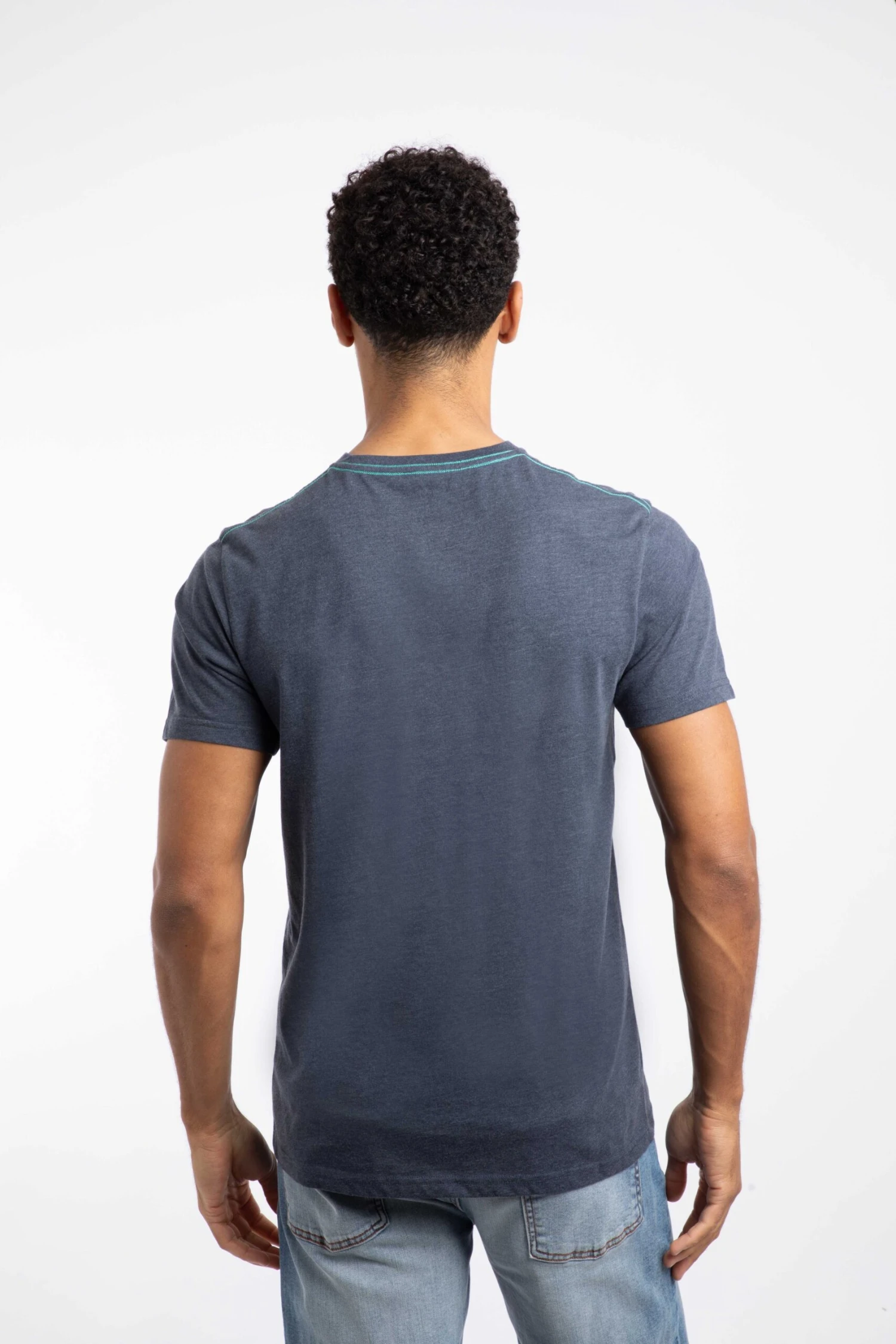 Double Fish Front Print Graphic T-Shirt Navy 3 Double Fish Front Print Graphic T-Shirt Navy - Image 3