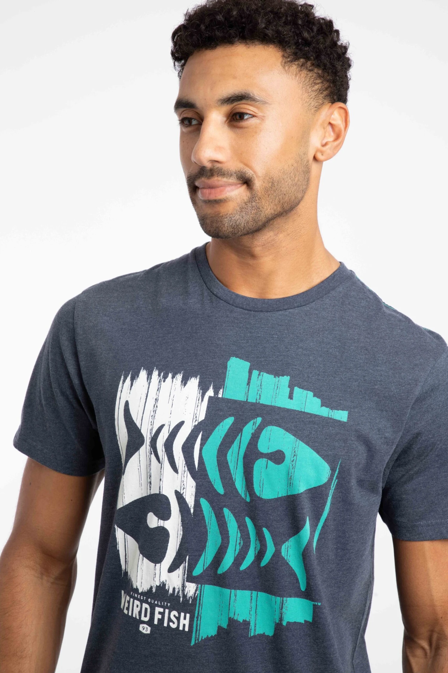 Double Fish Front Print Graphic T-Shirt Navy 5 Double Fish Front Print Graphic T-Shirt Navy - Image 5