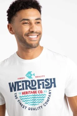 Heritage Surf Front Print Graphic T-Shirt Dusty White 9 Heritage Surf Front Print Graphic T-Shirt Dusty White -WeirdFish Clothing Shop 125503