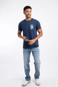 Only Fowls And Hawkses Back Print Artist T-Shirt Dark Blue -WeirdFish Clothing Shop 125586