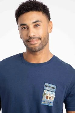 Only Fowls And Hawkses Back Print Artist T-Shirt Dark Blue -WeirdFish Clothing Shop 125587