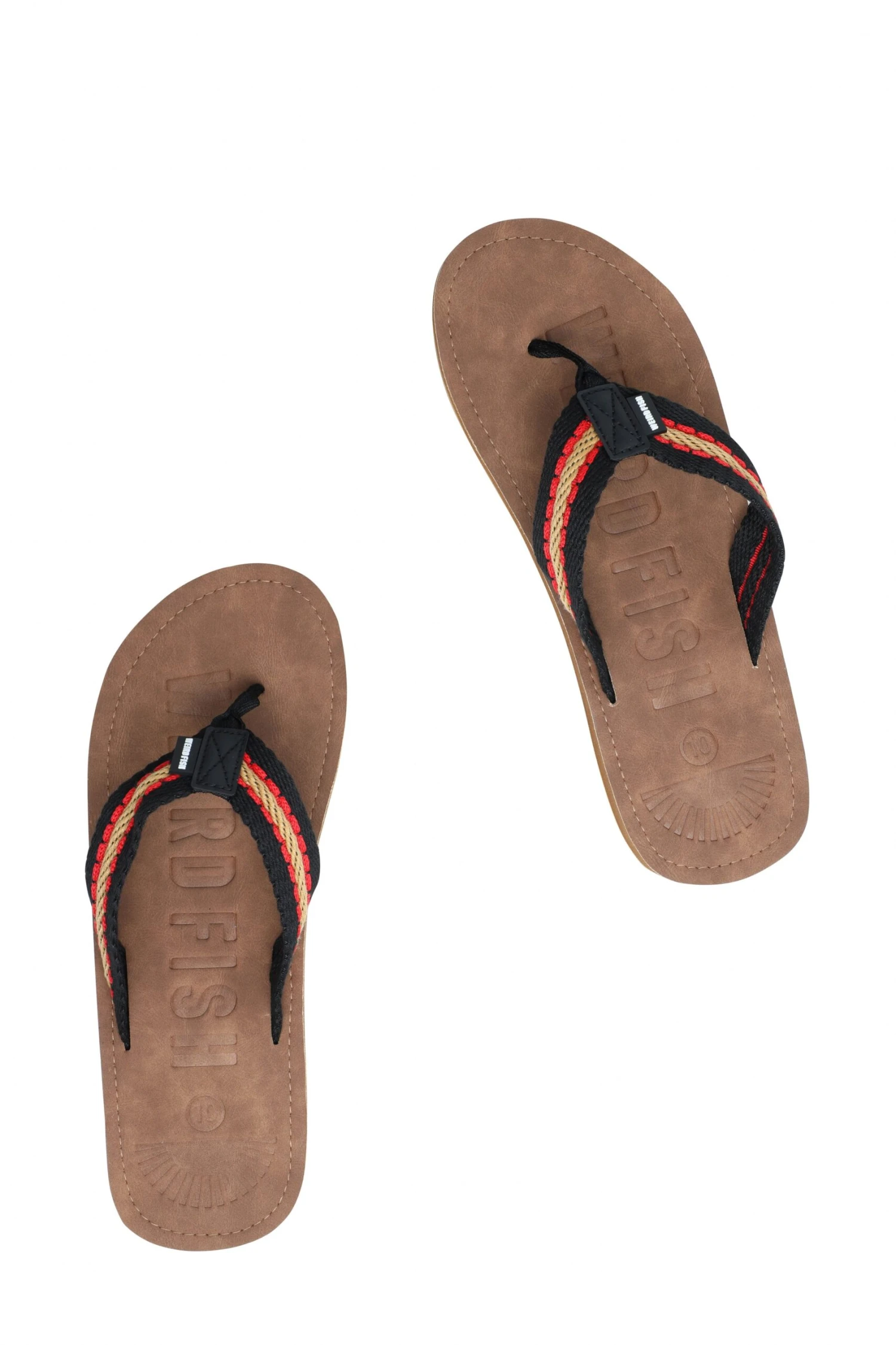Malham Leather Look Flip Flops Caramel 2 Malham Leather Look Flip Flops Caramel - Image 2