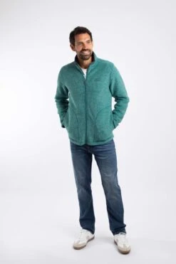 Shires Full Zip Grid Fleece Leaf Green -WeirdFish Clothing Shop 125803