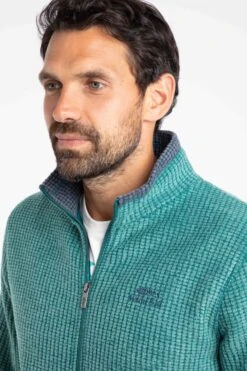 Shires Full Zip Grid Fleece Leaf Green -WeirdFish Clothing Shop 125804