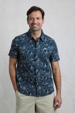 Summertown Short Sleeve Printed Shirt Navy