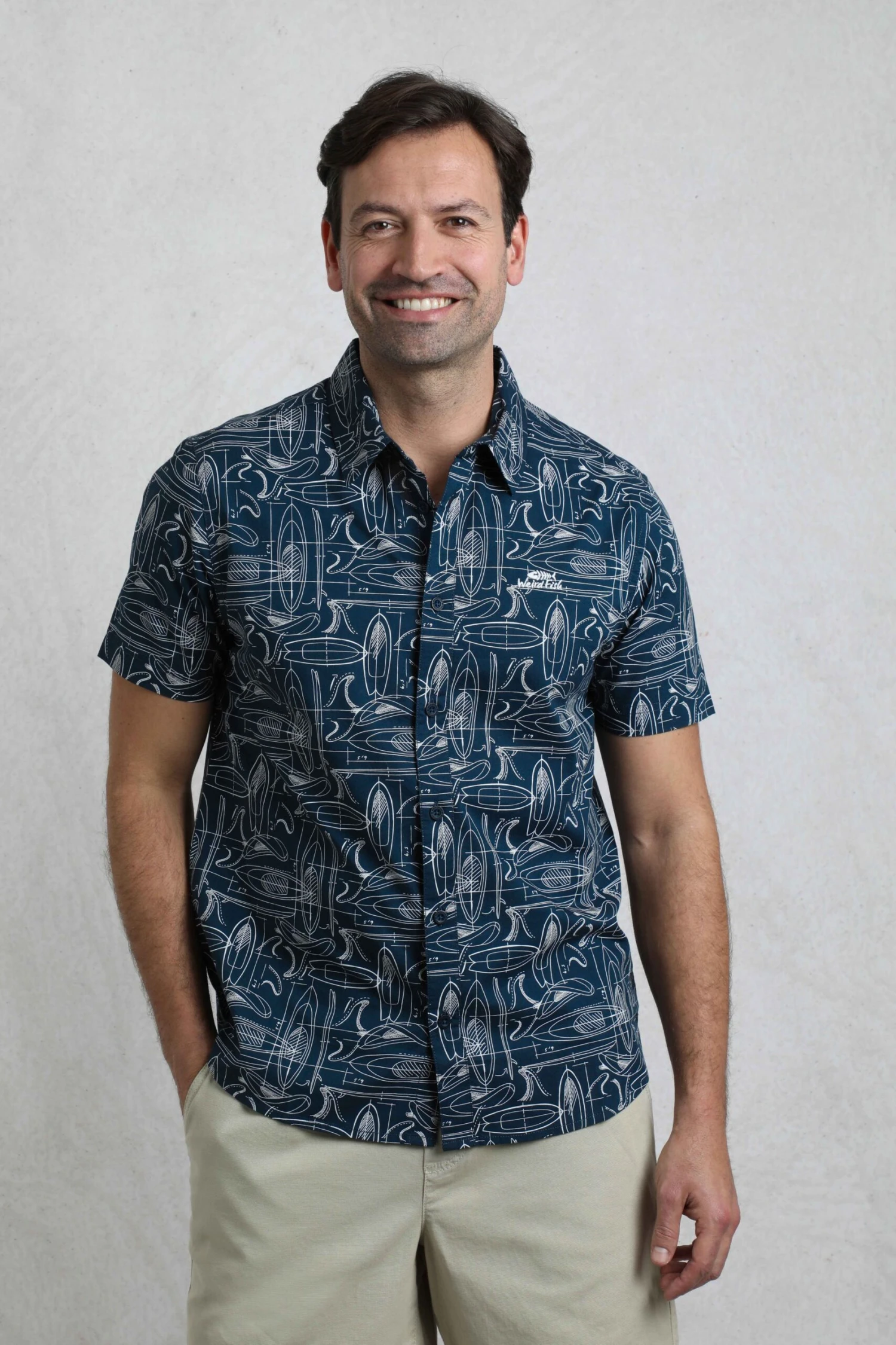 Summertown Short Sleeve Printed Shirt Navy 1 Summertown Short Sleeve Printed Shirt Navy