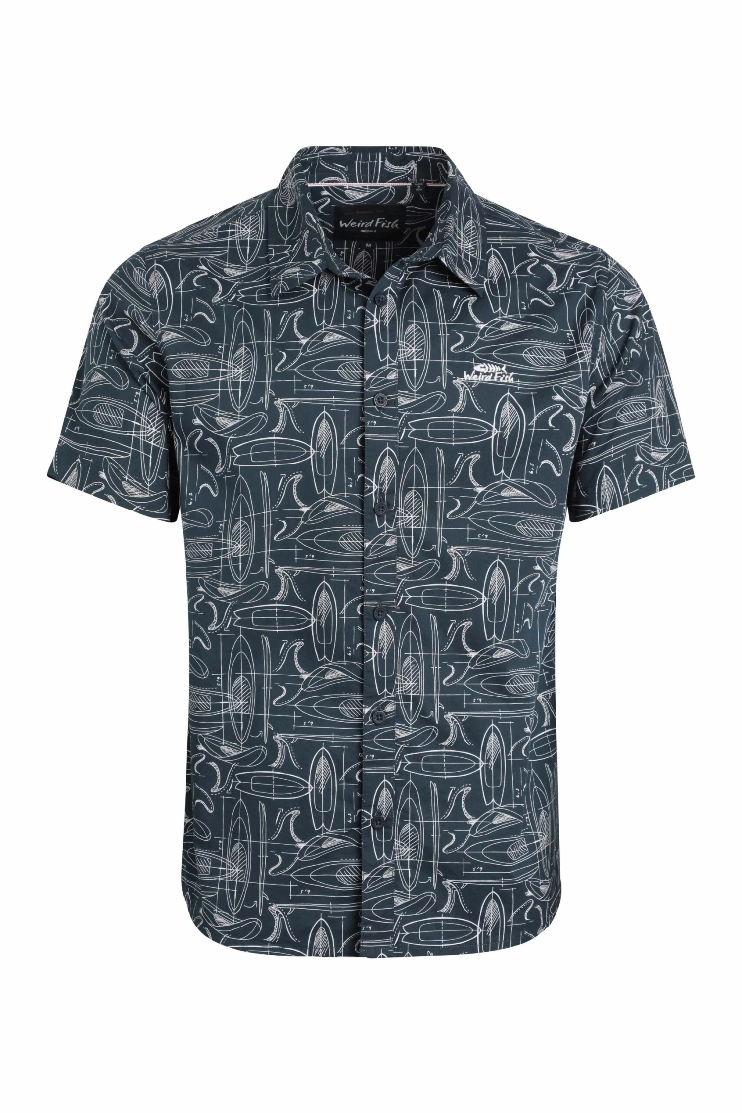 Summertown Short Sleeve Printed Shirt Navy 2 Summertown Short Sleeve Printed Shirt Navy - Image 2