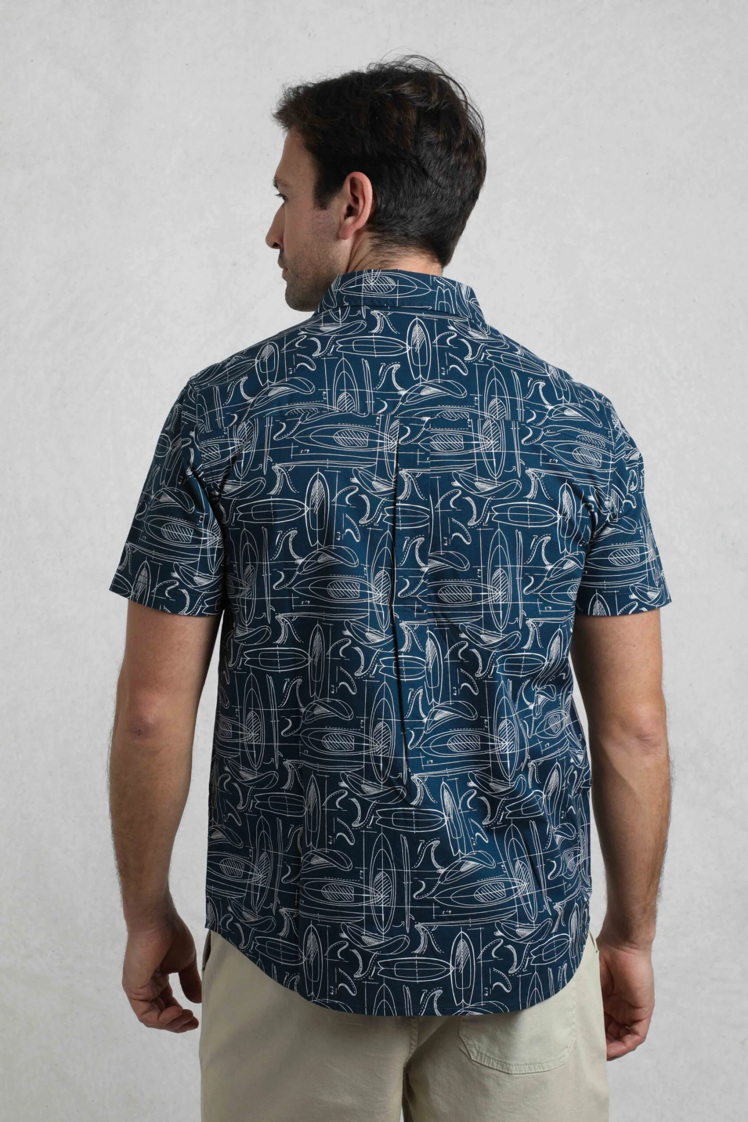 Summertown Short Sleeve Printed Shirt Navy 3 Summertown Short Sleeve Printed Shirt Navy - Image 3