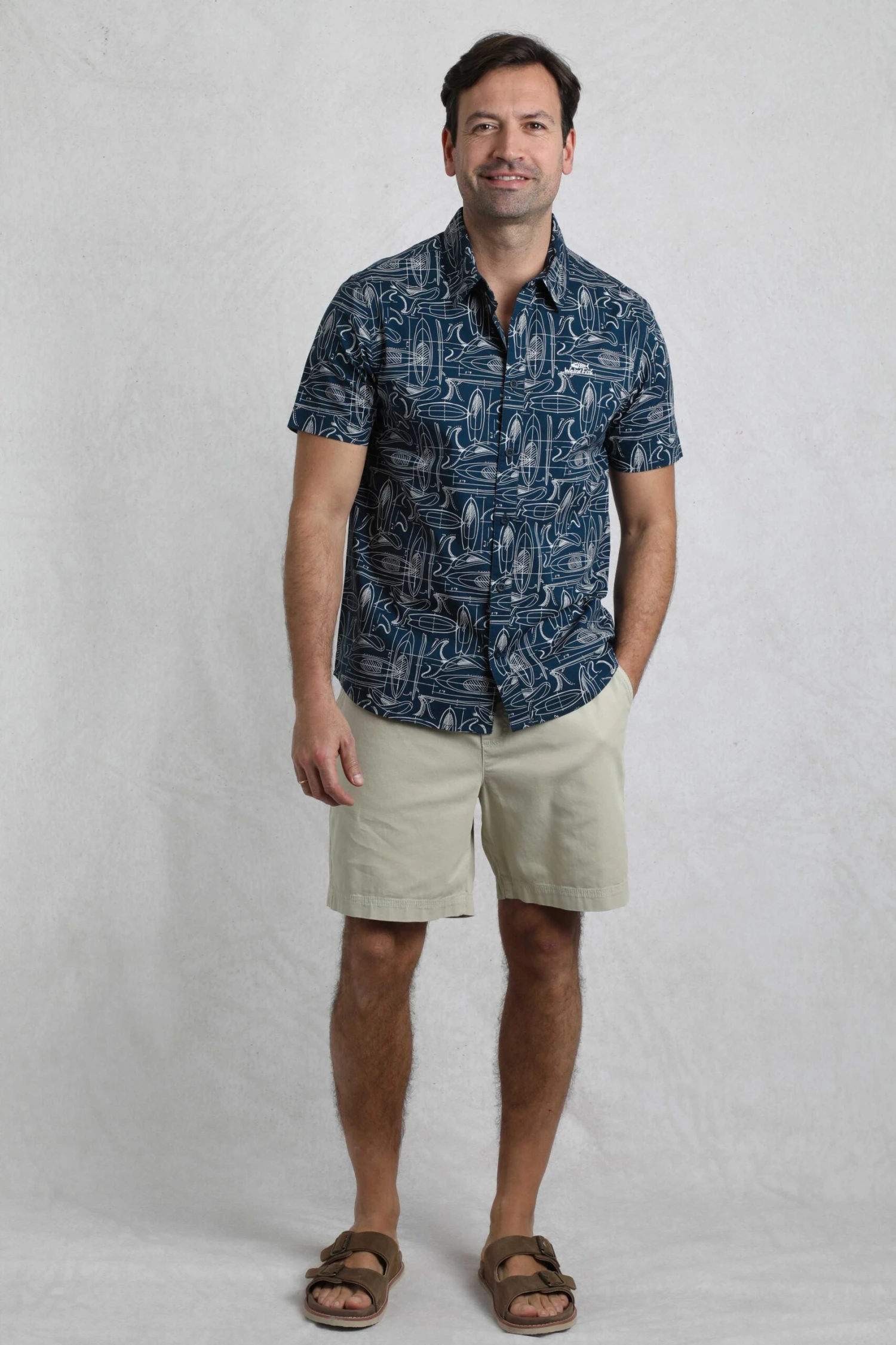 Summertown Short Sleeve Printed Shirt Navy 4 Summertown Short Sleeve Printed Shirt Navy - Image 4