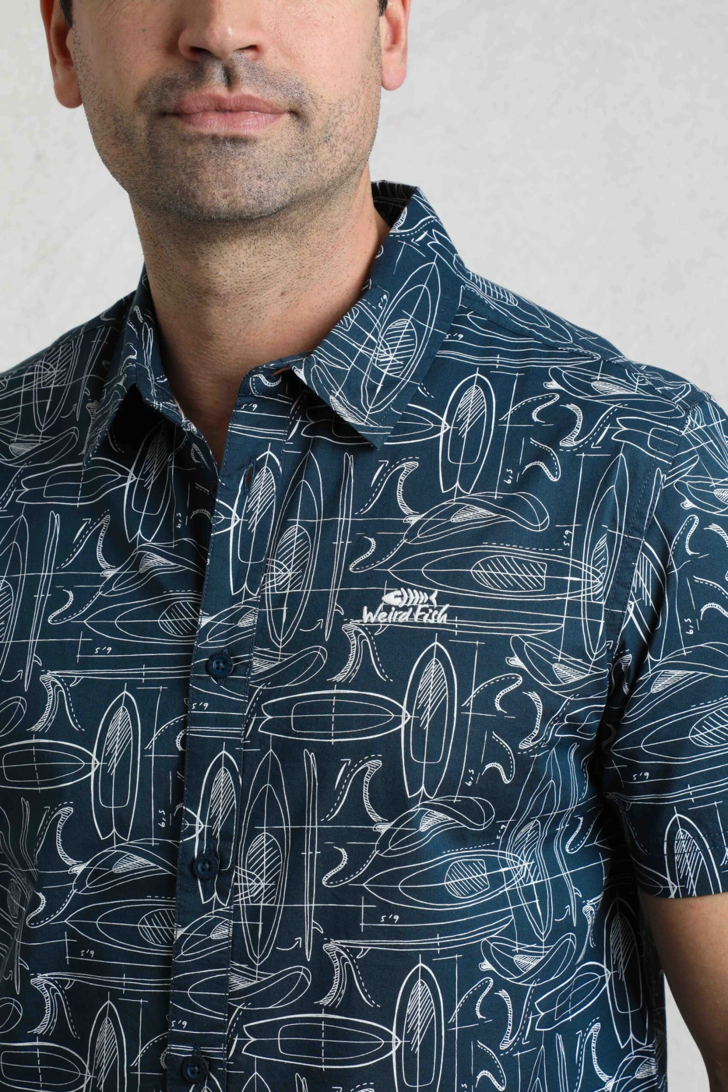 Summertown Short Sleeve Printed Shirt Navy 5 Summertown Short Sleeve Printed Shirt Navy - Image 5