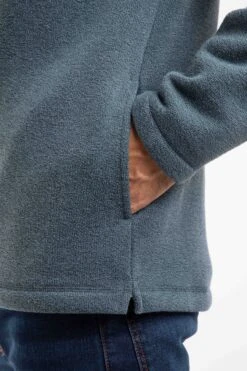 Stowe Eco 1/4 Zip Soft Knit Fleece Dusty Blue -WeirdFish Clothing Shop 125955