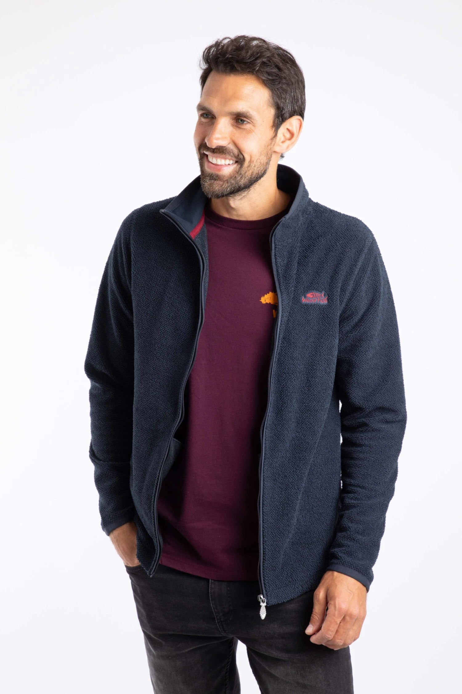 Merrill Full Zip Textured Fleece Midnight 2 Merrill Full Zip Textured Fleece Midnight - Image 2