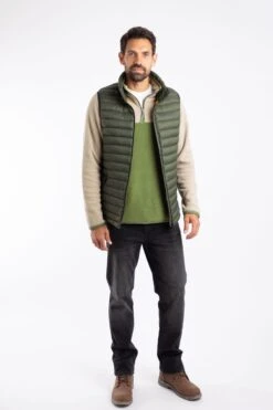 Langtree Lightweight Showerproof Padded Gilet Deep Lichen Green -WeirdFish Clothing Shop 126215