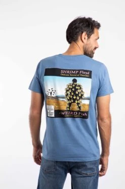 Shrimp Floyd Back Print Artist T-Shirt Mid Blue