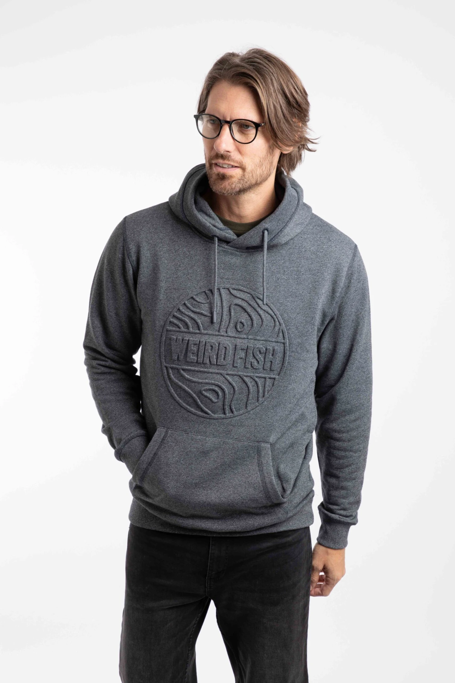Perranporth Embossed Grindle Hoodie Black 1 Perranporth Embossed Grindle Hoodie Black