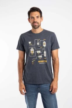 Brewer Front Print Graphic T-Shirt Navy -WeirdFish Clothing Shop 126590