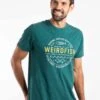Waves Front Print Graphic T-Shirt Forest Green
