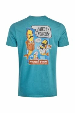 Fawlty Trouters Back Print Artist T-Shirt Deep Teal 11 Fawlty Trouters Back Print Artist T-Shirt Deep Teal -WeirdFish Clothing Shop 126633