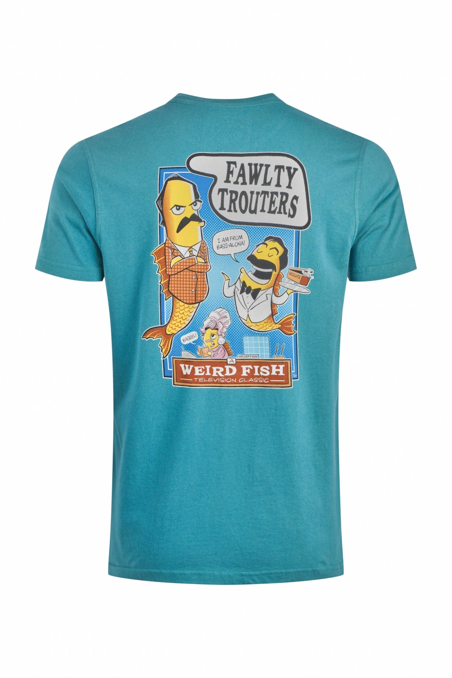 Fawlty Trouters Back Print Artist T-Shirt Deep Teal 6 Fawlty Trouters Back Print Artist T-Shirt Deep Teal - Image 6