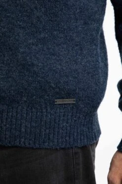 Larner 1/4 Zip Fair Isle Jumper Midnight -WeirdFish Clothing Shop 126805