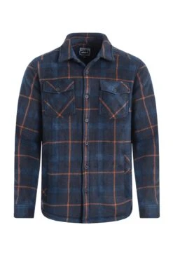 Tyburn Check Fleece Shacket Navy -WeirdFish Clothing Shop 126954