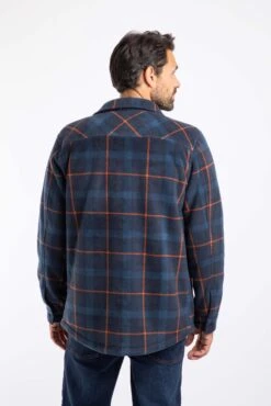 Tyburn Check Fleece Shacket Navy -WeirdFish Clothing Shop 126955