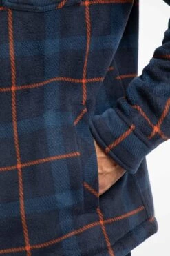 Tyburn Check Fleece Shacket Navy -WeirdFish Clothing Shop 126961