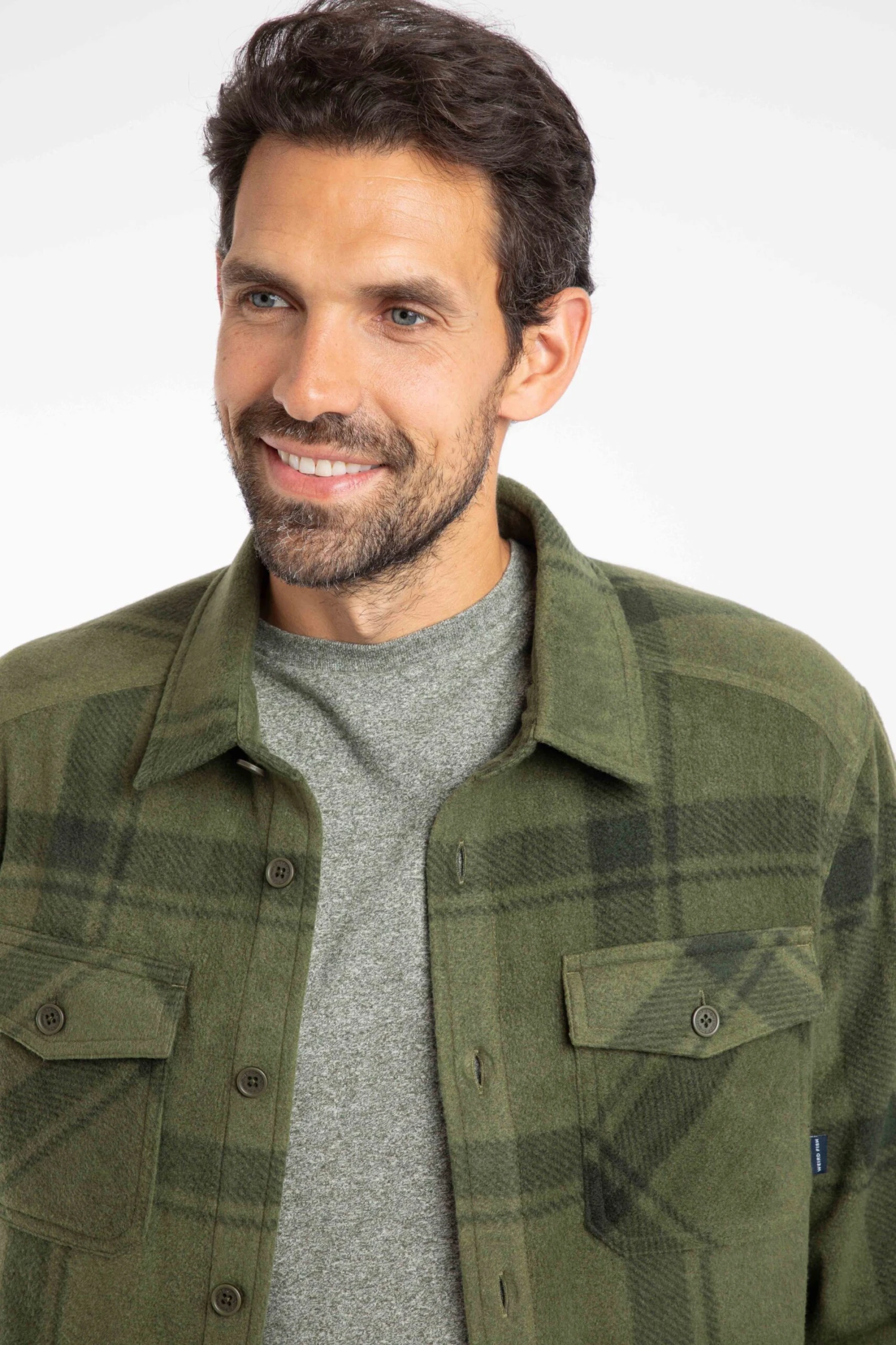 Darrow Printed Fleece Shirt Winter Green 5 Darrow Printed Fleece Shirt Winter Green - Image 5