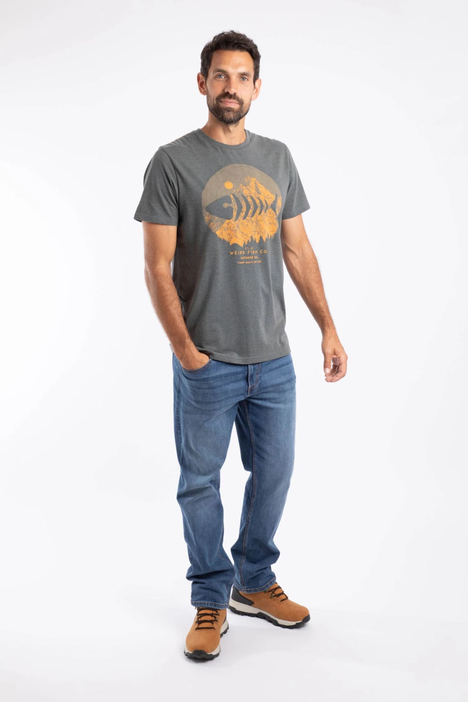 Explorer Front Print Graphic T-Shirt Iron Stone 4 Explorer Front Print Graphic T-Shirt Iron Stone - Image 4