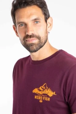 Mountain Valley Back Print Graphic T-Shirt Aubergine -WeirdFish Clothing Shop 127202