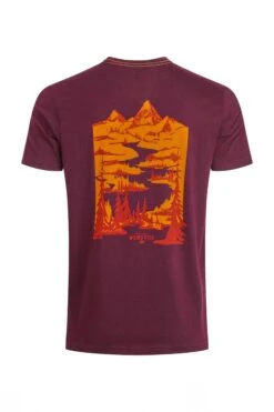 Mountain Valley Back Print Graphic T-Shirt Aubergine -WeirdFish Clothing Shop 127203