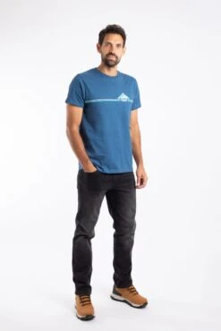 Pyramid Vista Chest Stripe Graphic T-Shirt Ensign Blue -WeirdFish Clothing Shop 127222