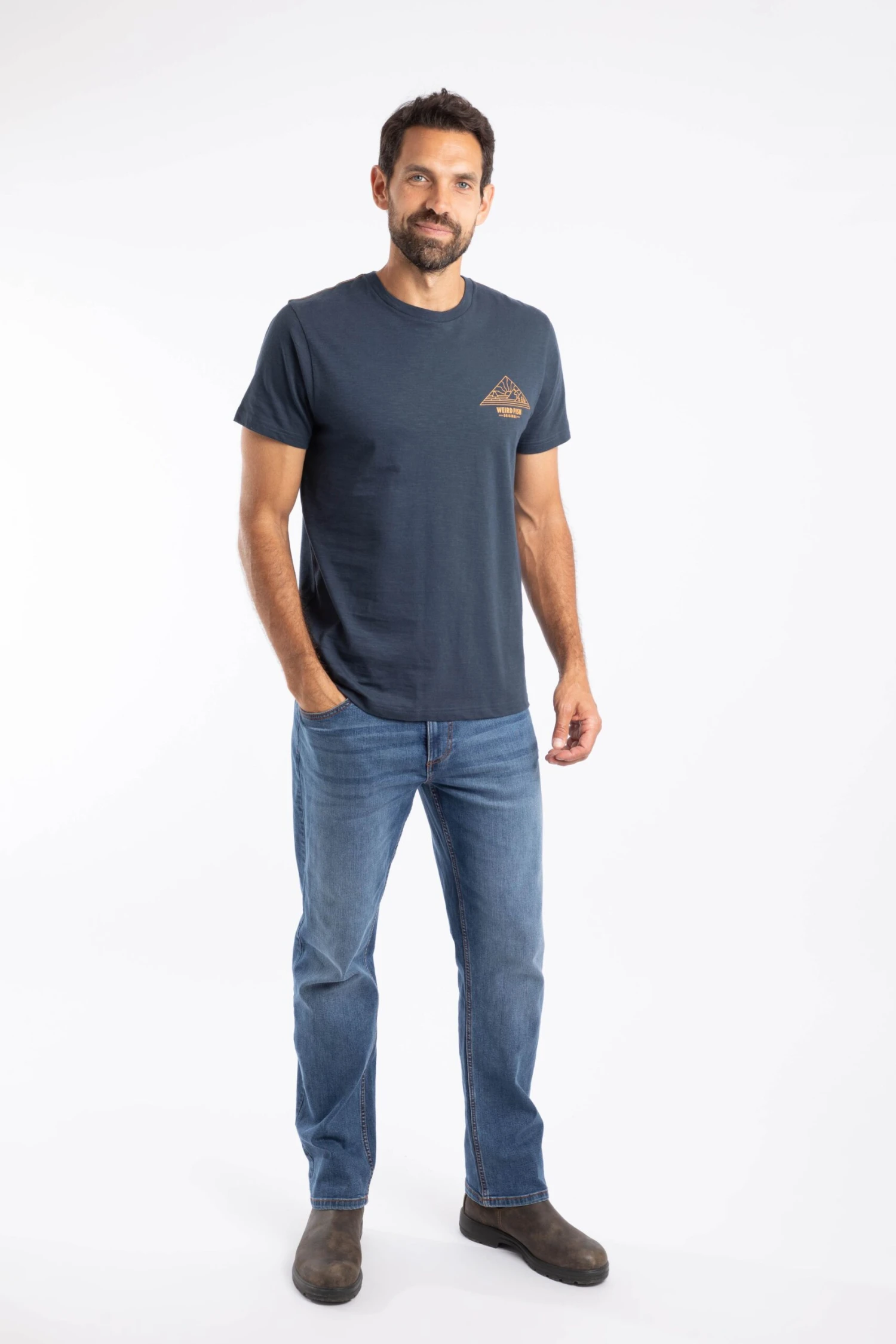 Pyramid View Back Print Graphic T-Shirt Navy 4 Pyramid View Back Print Graphic T-Shirt Navy - Image 4