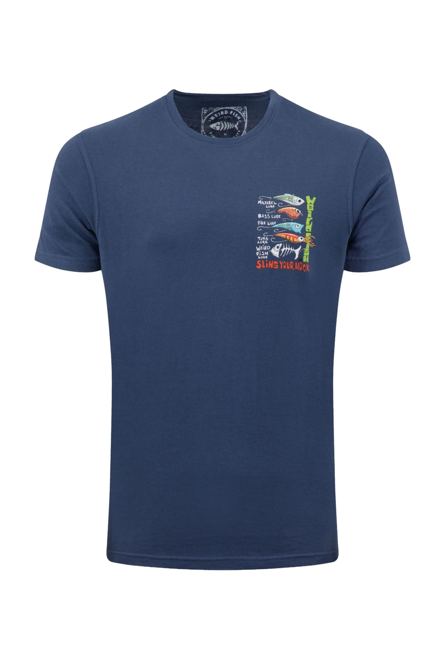 Sling Your Hook Back Print Artist T-Shirt Dark Blue 2 Sling Your Hook Back Print Artist T-Shirt Dark Blue - Image 2