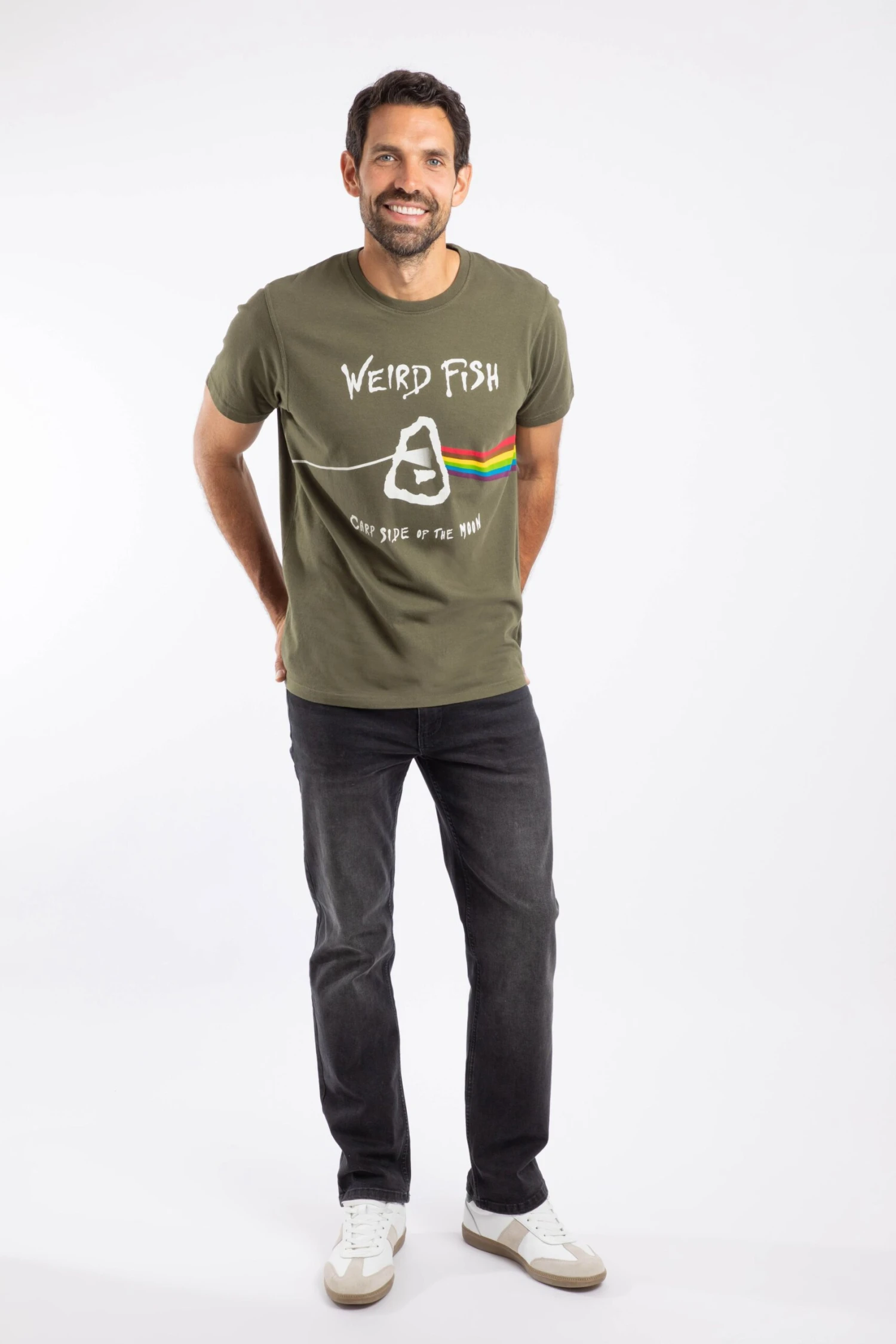 Carp Side Front Print Artist T-Shirt Deep Lichen Green 4 Carp Side Front Print Artist T-Shirt Deep Lichen Green - Image 4